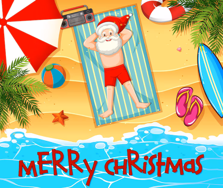 santa-claus-taking-sun-bath-beach-with-summer-element-merry-christmas-font_1308-53185